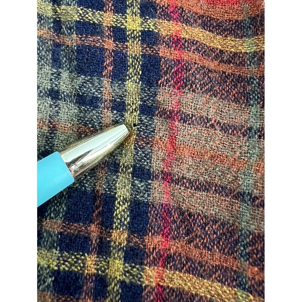 Madewell Plaid Flannel Split-Neck Pullover Blouse Size Large Rust Brown - Picture 9 of 10